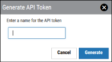 API Token - Name API Token Window